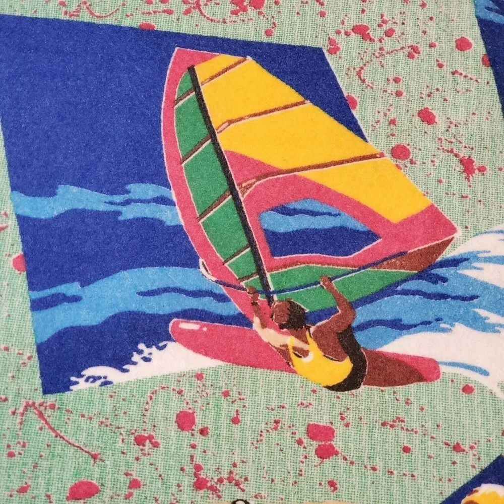 90s‎ Felt Wool Blend Surfer Rug Tapestry